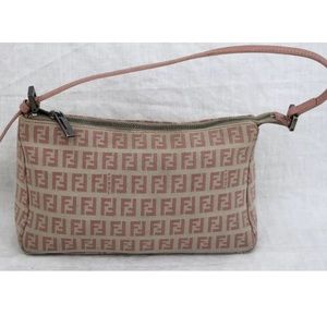 Authentic fendi zucchino pink shoulder bag